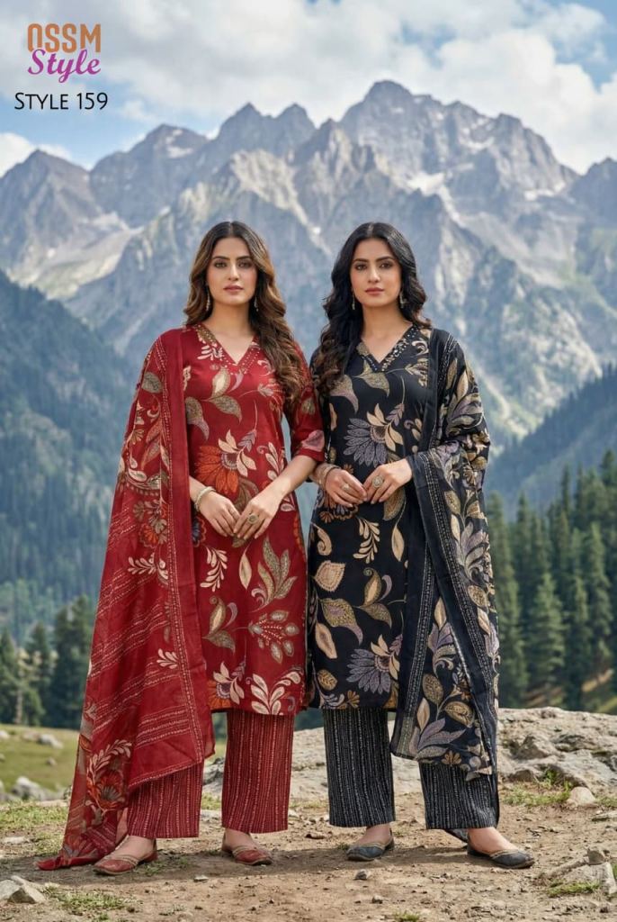 Ossm Style 159 Printed Kurti With Bottom Dupatta