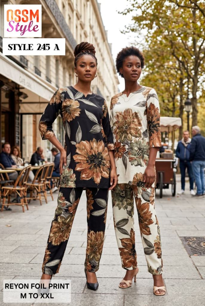 Ossm Style 245 A To C Printed Co Ord Set