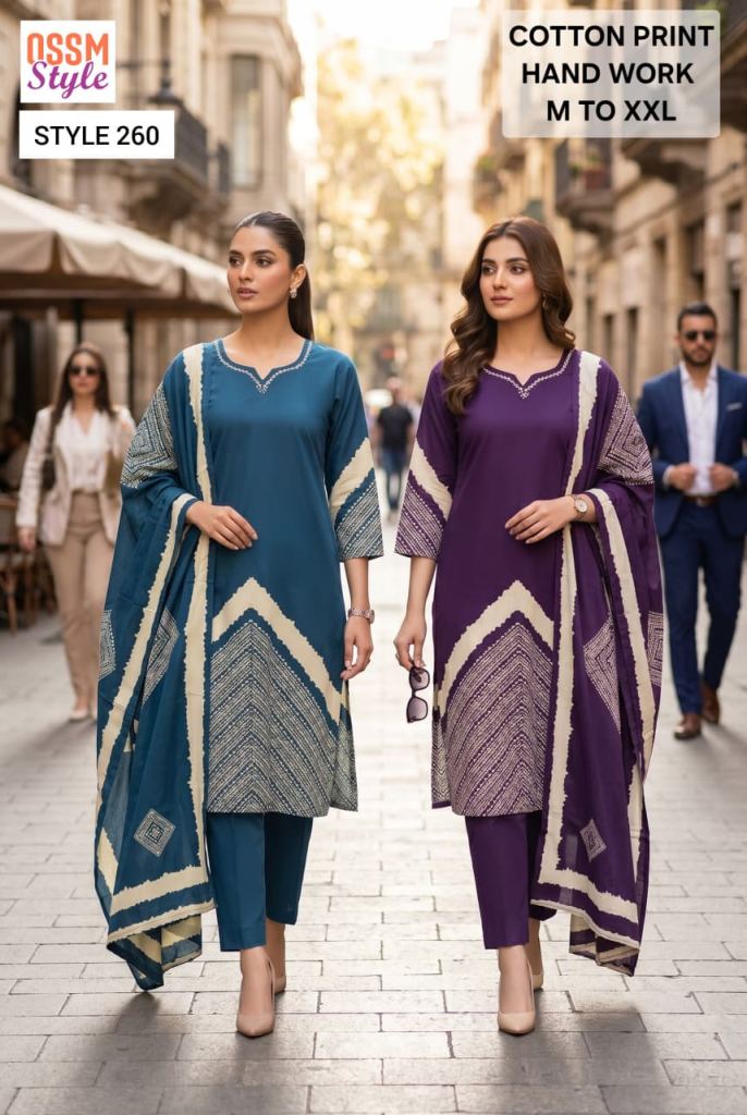 Ossm Style 260 Printed Kurti With Bottom Dupatta