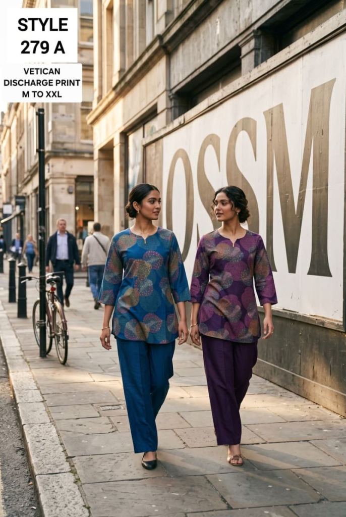 Ossm Style 279 A To D Discharge Printed Co Ord Set