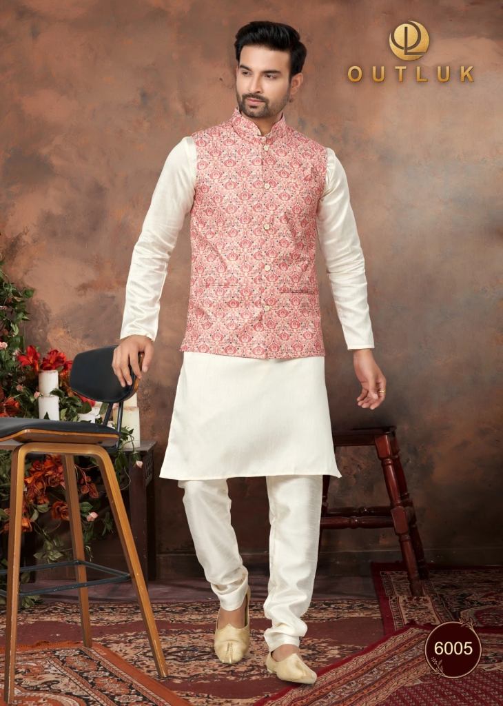 Shop Now Outluk Wedding Collection Vol 6 Kurta Pajama With Jacket Collection at wholesaletextile.in