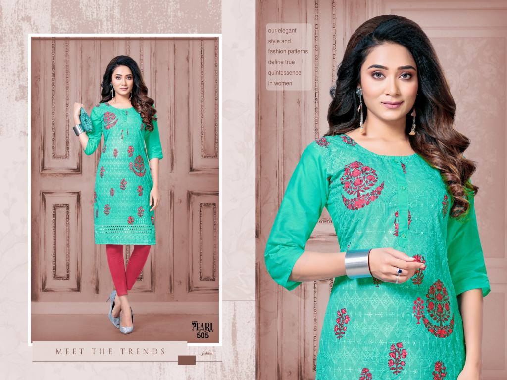 Solid Resham, Cutdana & Pearl Embroidered Kurta - Blue – FASHOR