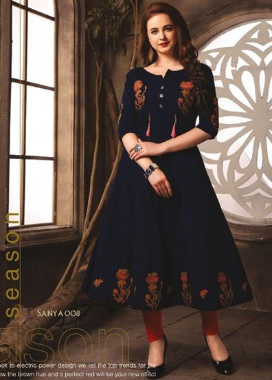 Paavi present sanya casual wear designer kurtis catalogue