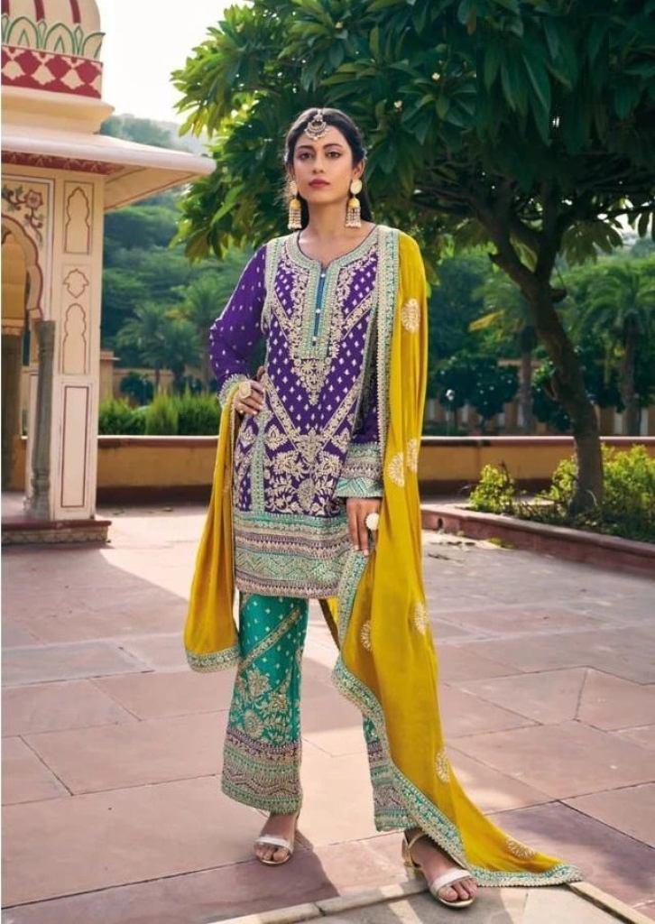 Pakistani Avani Designer Embroidery Chinon Dress Material 