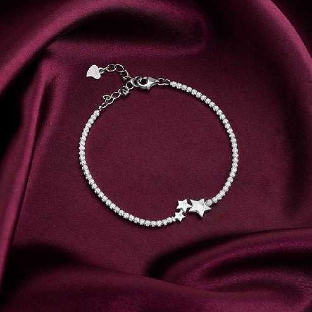 Palvina Silver Triple Star Tennis Bracelet