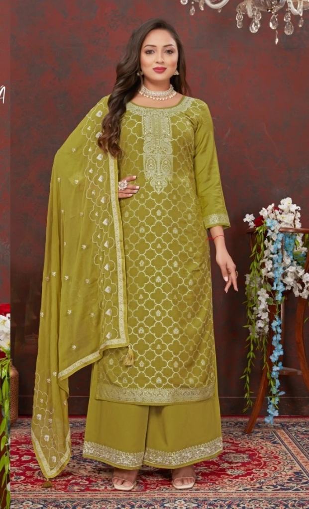 Panch Ratna Shikha Lakhnavi Silk Weaving Dress Material