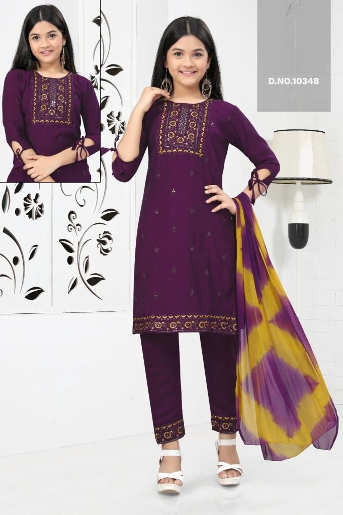 Pant Style 10348 Silk Kurti With Bottom Dupatta