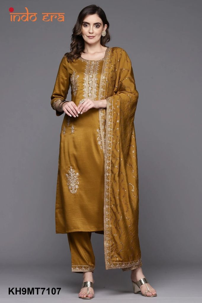 Party Wear Indo Era 2417 Embroidered Silk Kurta Trousers With Dupatta Suit