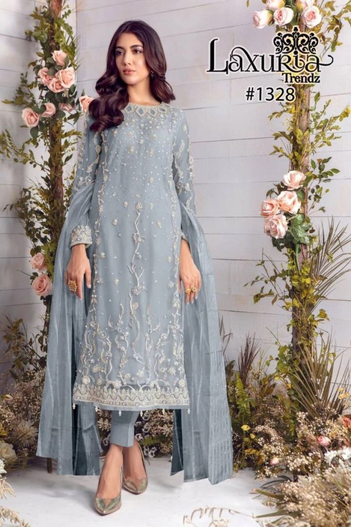 Party Wear Laxuria Trendz 1328 Georgette Moti Work Salwar Suit 