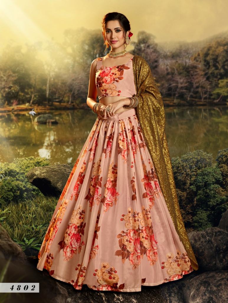 Peach 4802 Designer lehenga  choli  