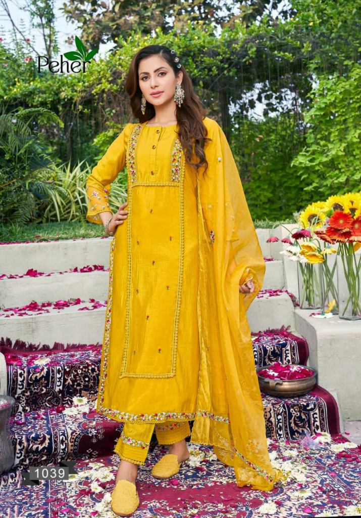 Peher Candy Crush Fancy Kurti With Bottom Dupatta Collection