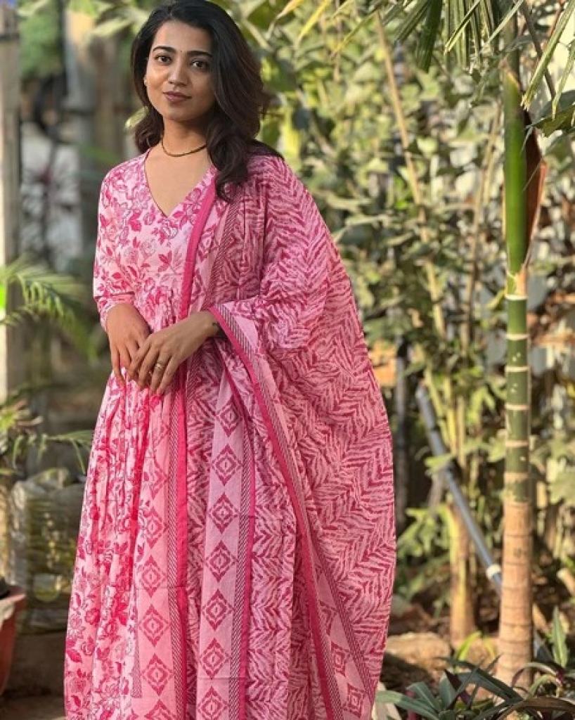 Pink City 01 Cotton Kurti Set