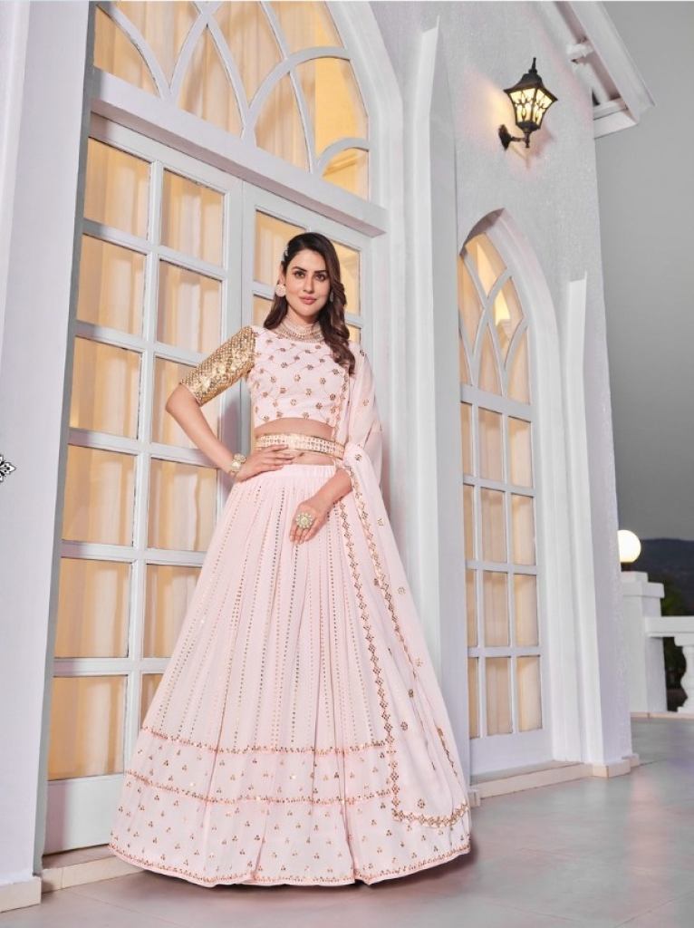  Pink  Georgette Latest Designer Lehenga collection 