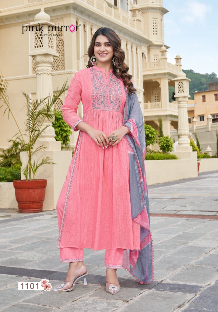 Wanna Rimi Vol 2 Fancy Naira Kurti With Pant & Dupatta Catalogue