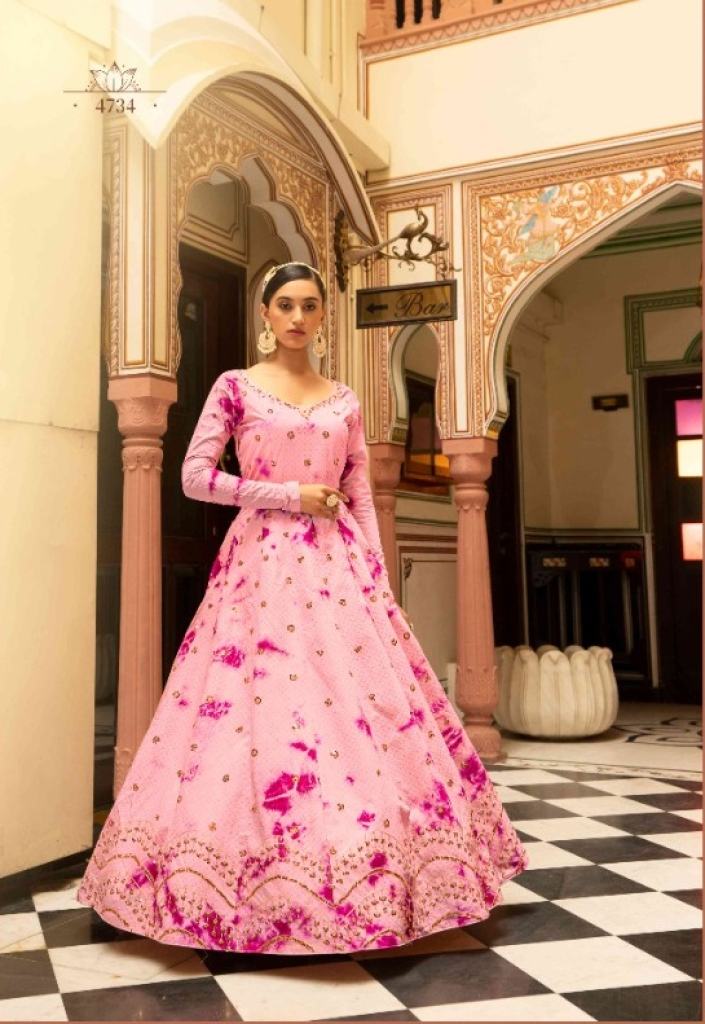 Pink colors cotton sequence Designer Gown collection