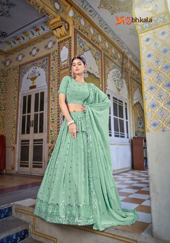 Pista Green Georgette Designer Lehenga Choli collection