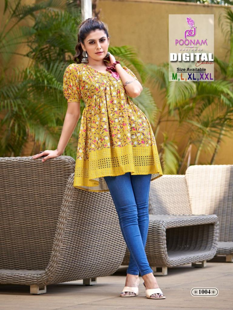 Poonam Digital Chikan Summer Special Short Top Collection