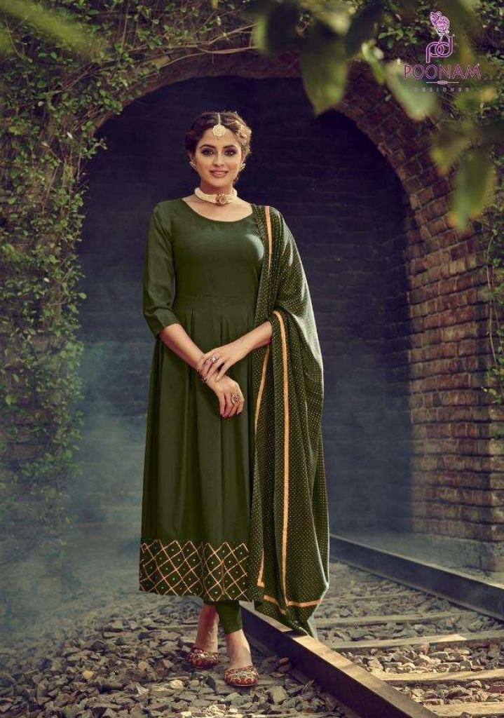 Poonam presents  Kiara  Long Kurti With Dupatta Collection