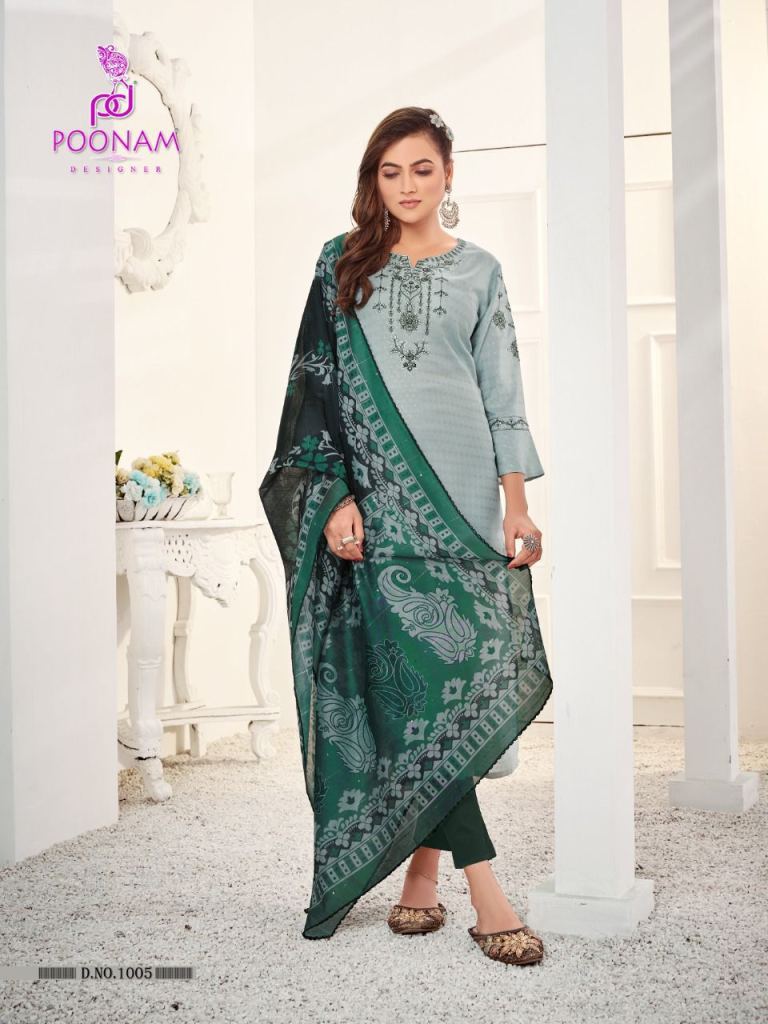 Poonam Maharani  Rayon Embroidery Readymade Kurti  bottom with Dupatta  