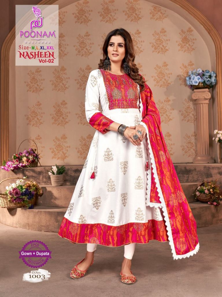 Poonam Nasheen vol 2 Fancy  Kurtis With Dupatta Collection