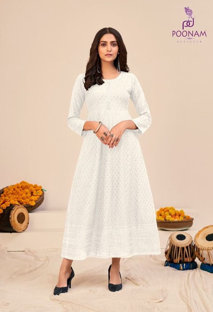 Poonam Saavan Rayon Fancy Anarkali Kurti Collection