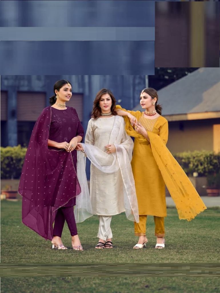 Poonam Sajaniya Style Look Kurtis With Bottom Dupatta Collection