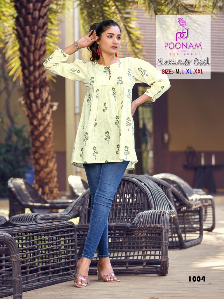 Poonam Summer Cool Regular Wear Cotton Printed Western Ladies Top