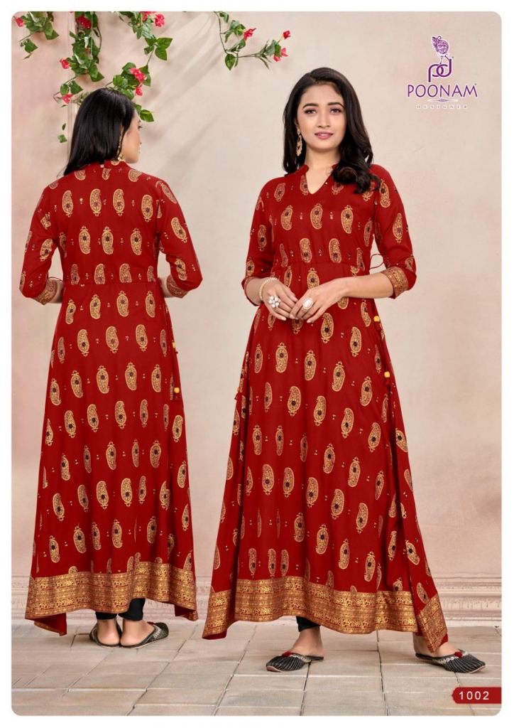 Poonam presents Nirja long gown kurti collection