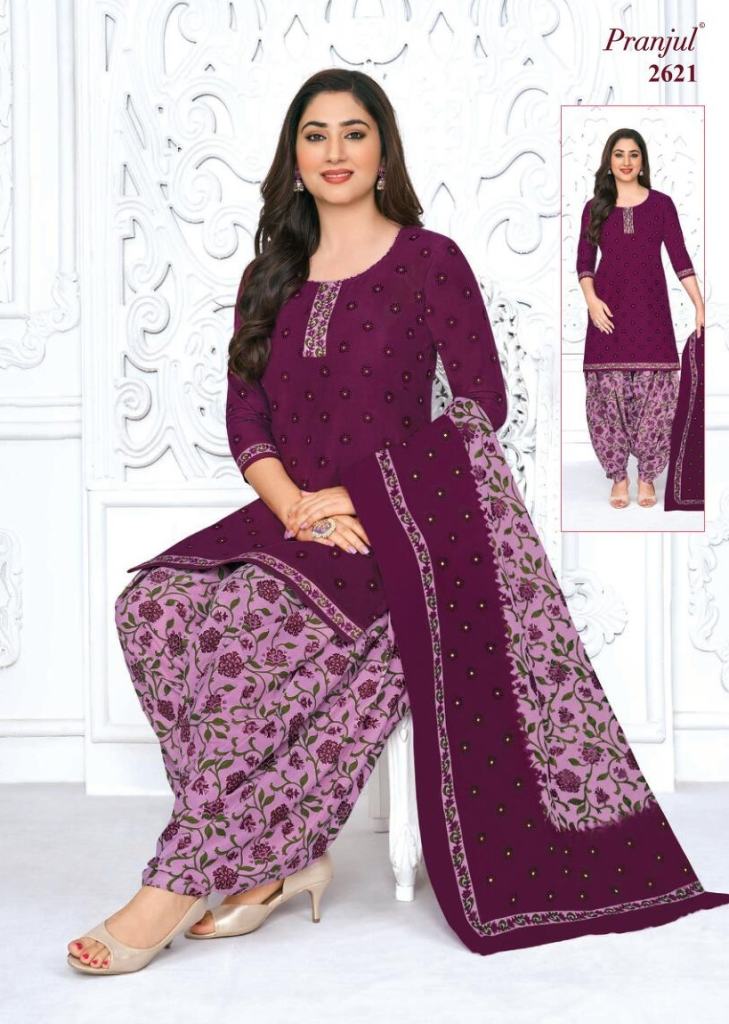 Pranjul Priyanshi Vol 26 Patiyala Cotton Dress Material 