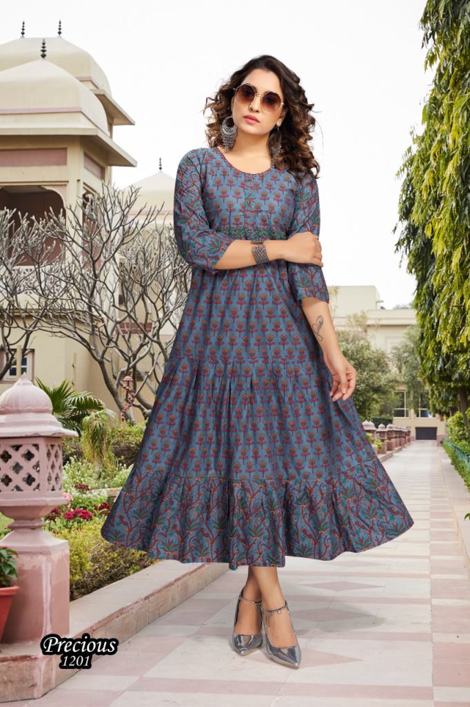 Pure Organza Anarkali Kurtis With Floral Print – Orgenza Store