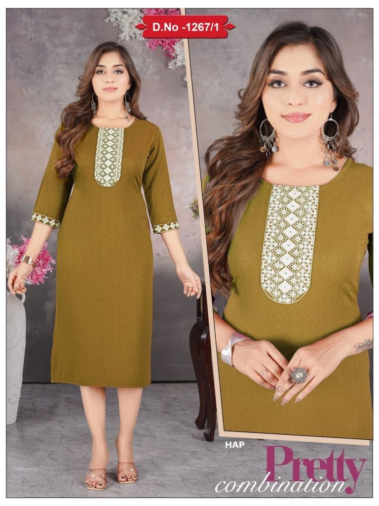 Pretty Trendy Samiksha 1267 Casual Wear Straight Cut Kurtis