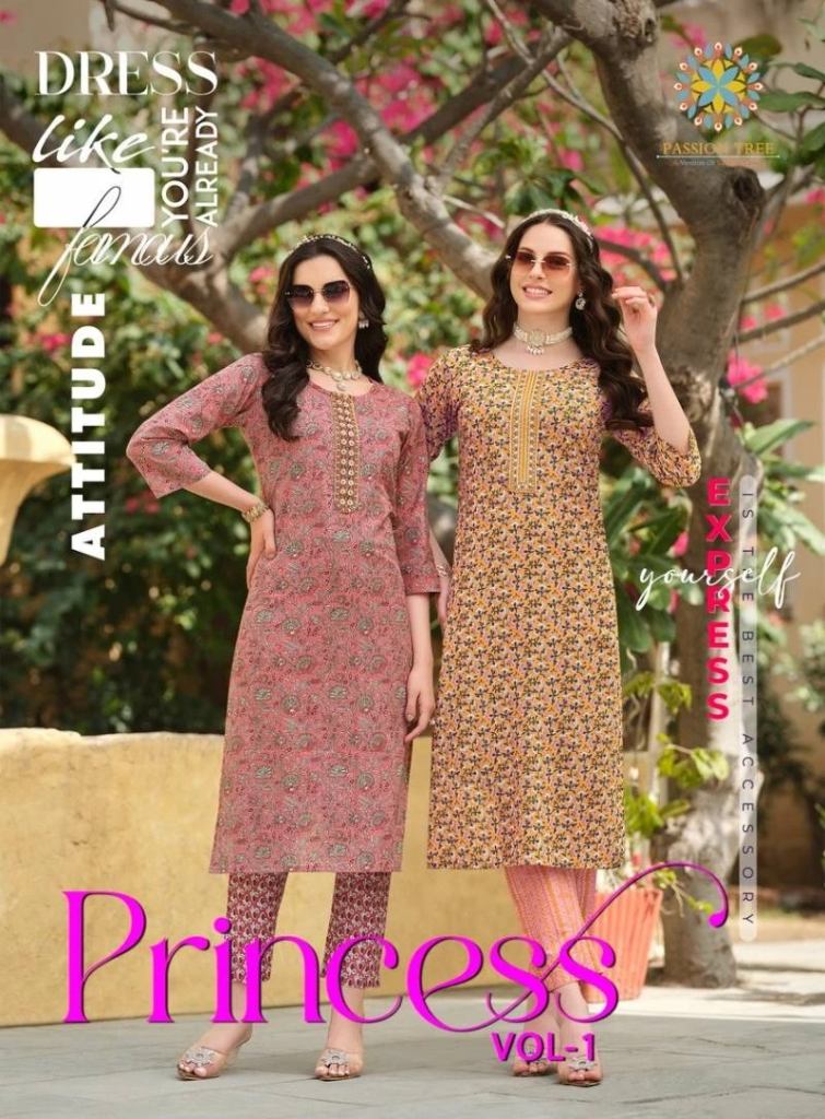 Princess Vol 1  Tree Cotton Printed Casual Wear Kurti Collection 