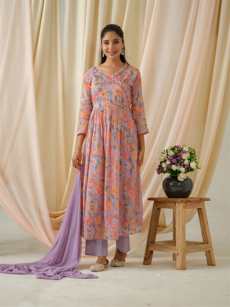 Psyna 2154 Malmal Kurti Set With Dupatta