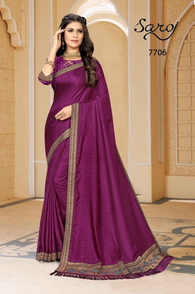Purple Exclusive Wear Silk Saree Online In Surat
