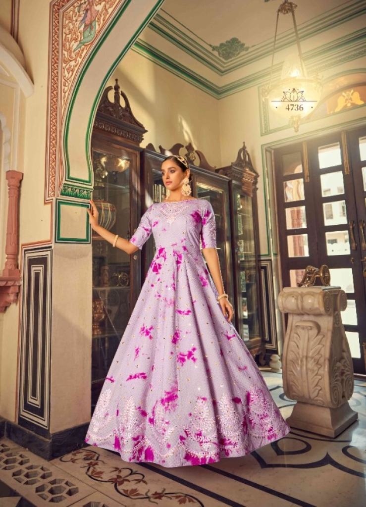 Purple cotton sequence Beautiful  Designer gown collection 