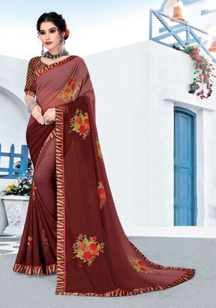 Purva   Flower print  Casual Wear Printed Sarees Catalog