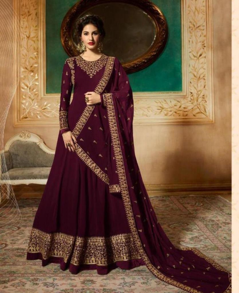 Buy TRENDY DIVVA Women Maroon Embellished Velvet Gown Dress Online at Best  Prices in India - JioMart.