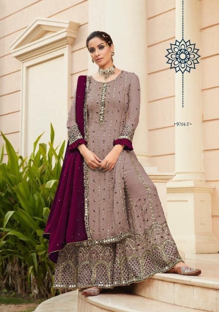 R Nazakat 9705 Designer Faux Georgette Embroidery Suit Collection