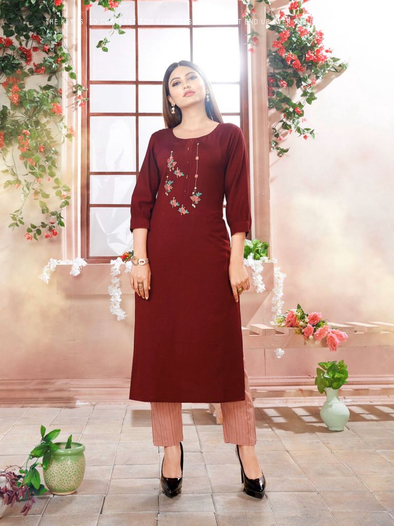  RT Meher Hand Work Embroidery Kurti With Bottom Catalog 