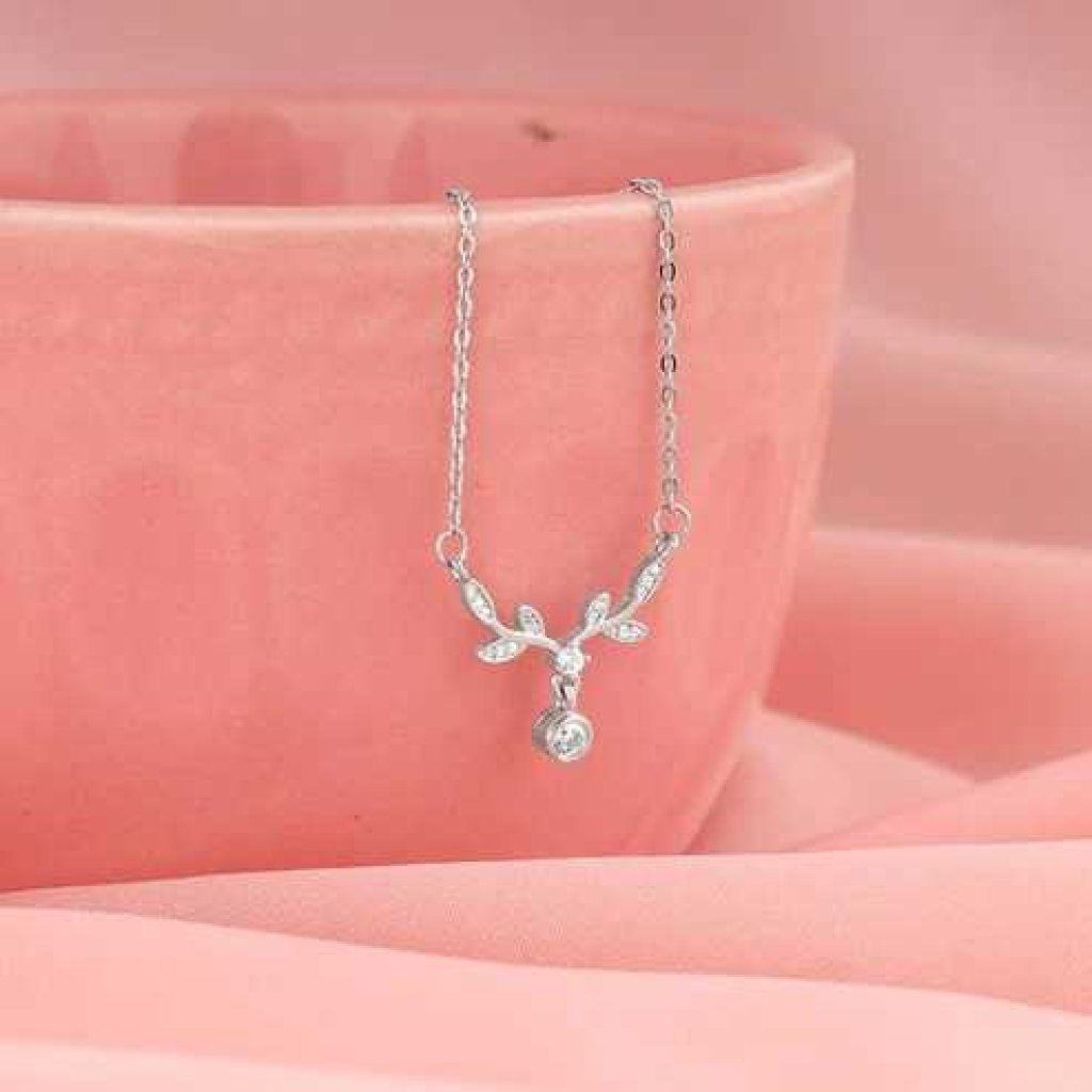 Radha rani Silver Branchful Necklace