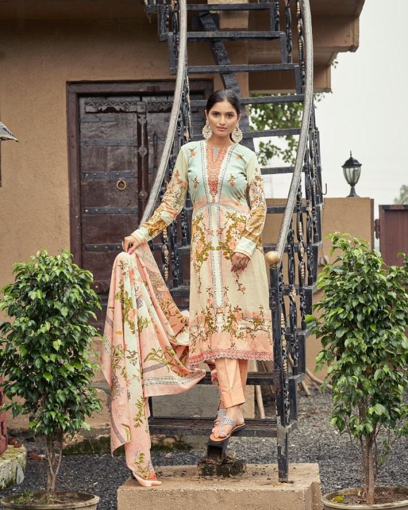 Radhika Aqsa Farah Cambric Cotton printed Designer Dress Material 