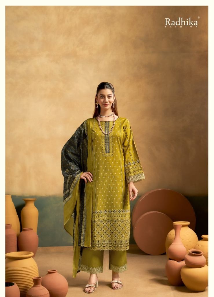 Radhika Azara Al Embroidered Dress Material