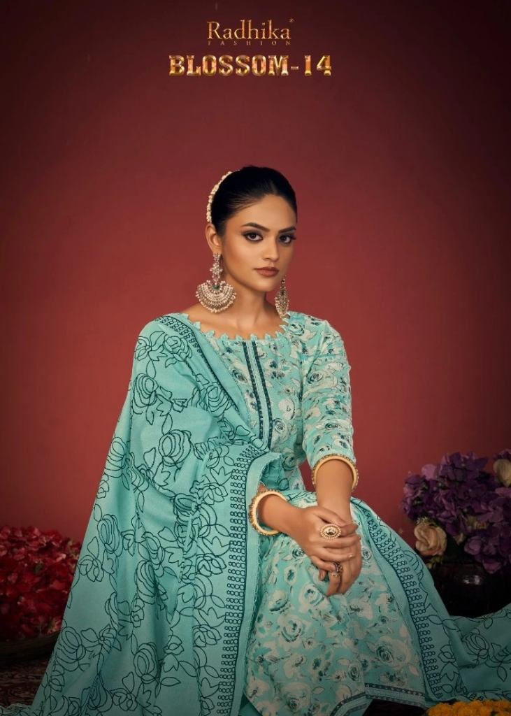 Radhika Azara Blossom Vol 14 Cotton Printed Dress Material