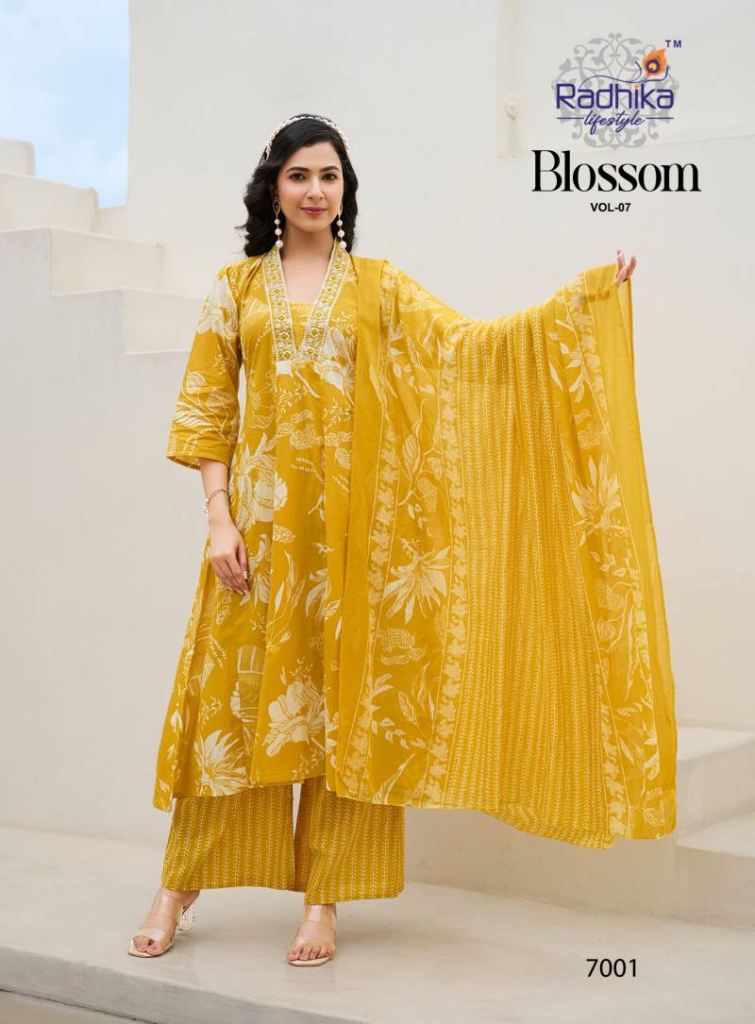 Radhika Blossom Vol 7 Printed Kurti Bottom With Dupatta