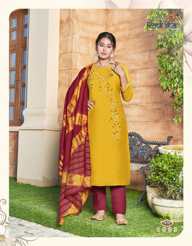Radhika Dastur vol  1 Festive Wear Kurti Pant With Dupatta Collection