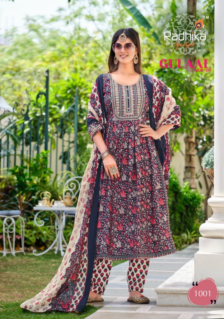 Radhika Gulaal Vol 1 Designer Kurti With Bottom Dupatta Collection