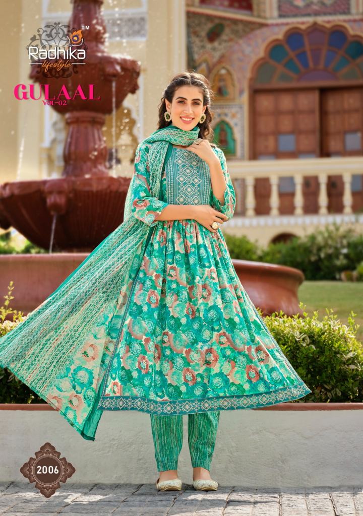 Radhika Gulaal Vol 2 Nayra Cut Cotton Kurtis With Bottom Dupatta