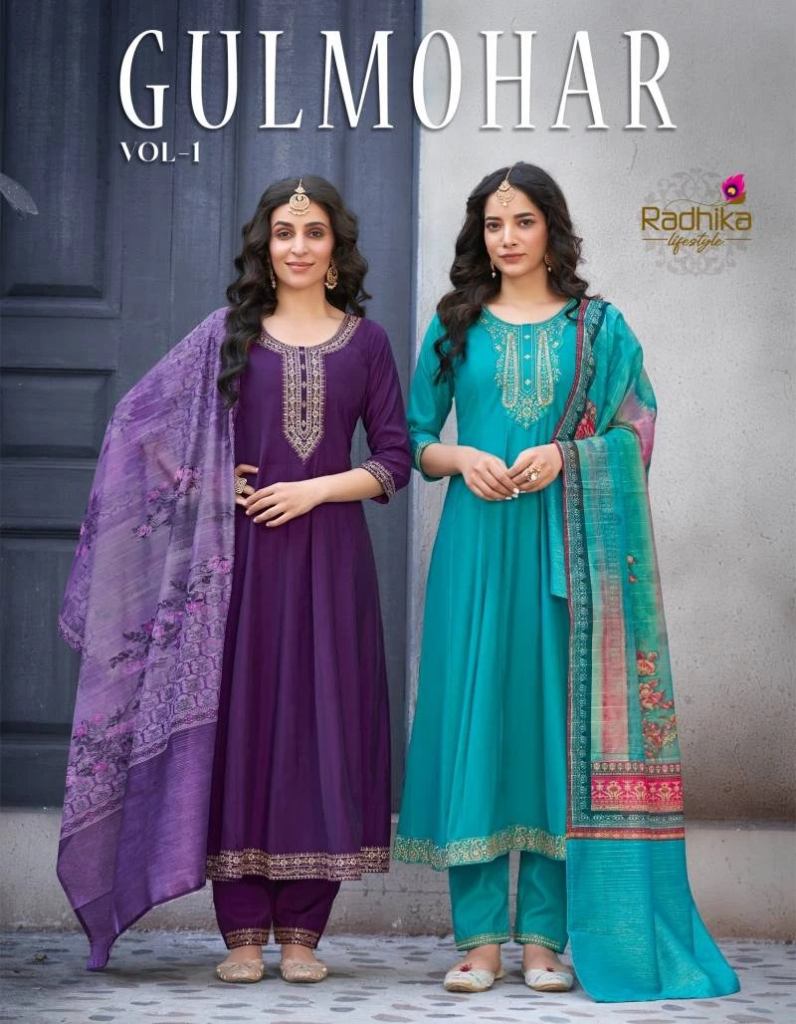 Radhika Gulmohar Vol 1 Roman Silk Designer Salwar Suit 