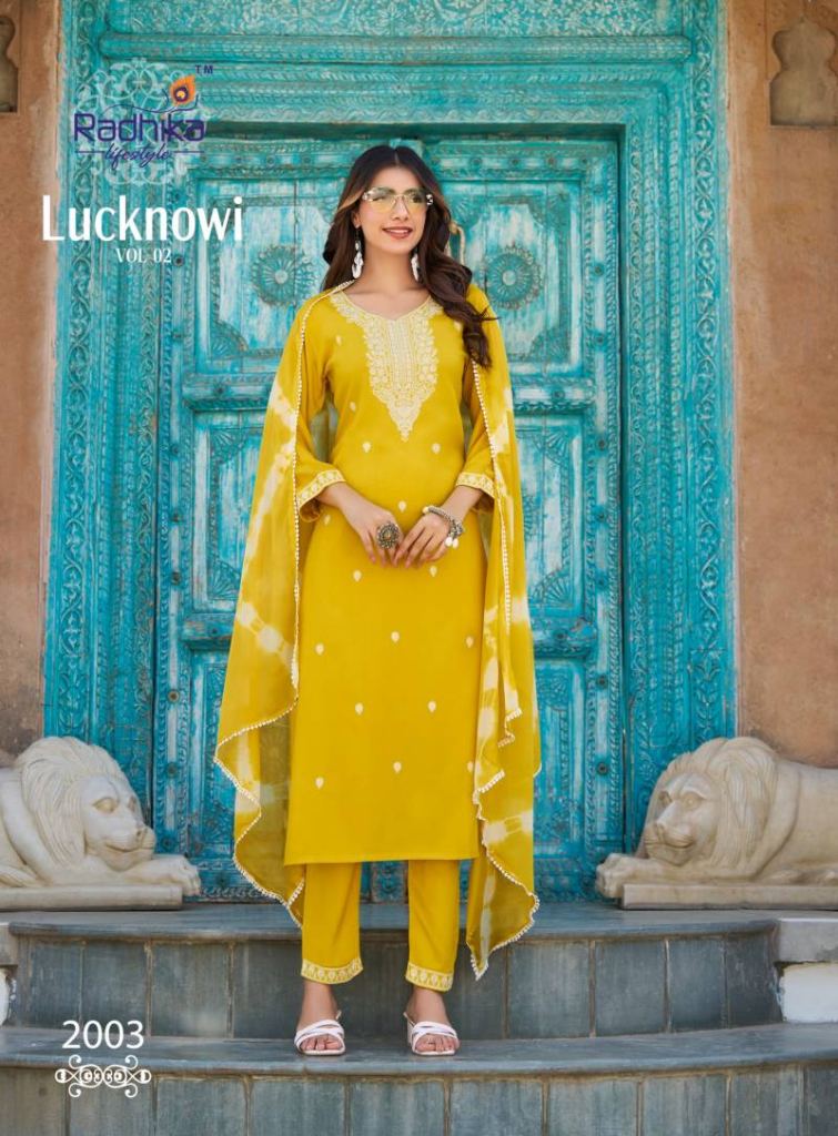 Radhika Lucknowi Vol 2 Kurti Pant With Dupatta
