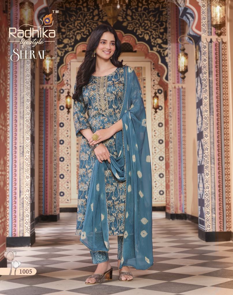 Radhika Seerat Vol 1 Fancy Kurti With Bottom Dupatta Collection